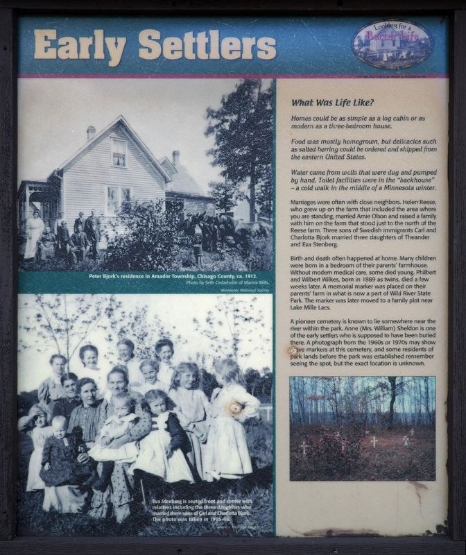 Early Settlers Marker panel 2. Click for full size. Early Settlers Marker panel 2 image. Click for full size.