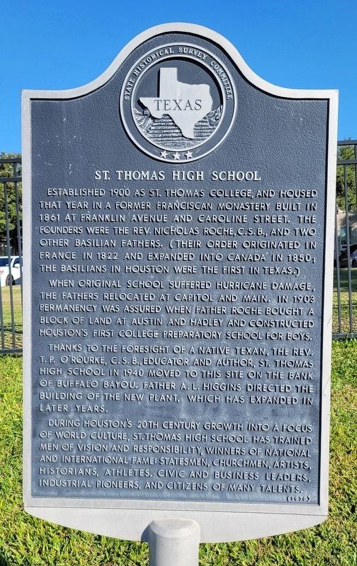 St. Thomas High School Marker image. Click for full size.