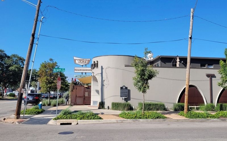 The Felix Tijerina Marker at the former Felix Mexican Restaurant building. Click for full size. The Felix Tijerina Marker at the former Felix Mexican Restaurant building image. Click for full size.