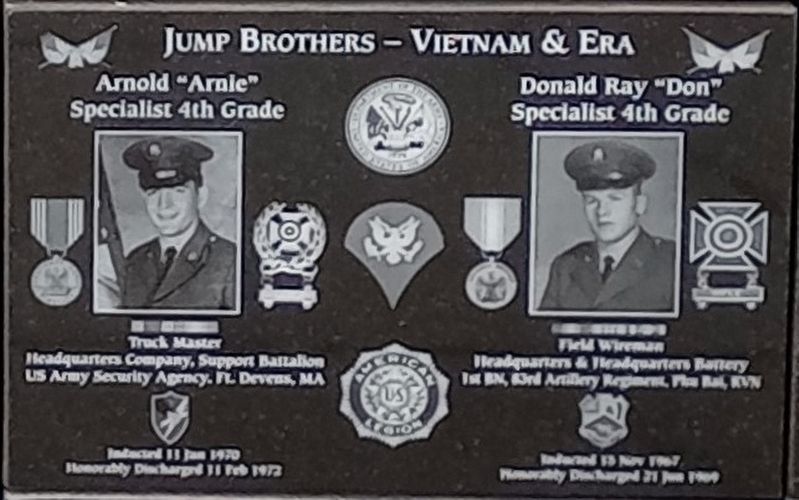 Jump Brothers - Vietnam & Era Marker. Click for full size. Jump Brothers - Vietnam & Era Marker image. Click for full size.