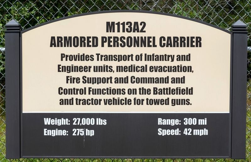 M113A2 Armored Personnel Carrier Marker. Click for full size. M113A2 Armored Personnel Carrier Marker image. Click for full size.