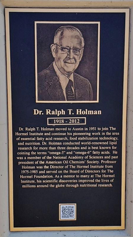 Dr. Ralph T. Holman Marker image. Click for full size.