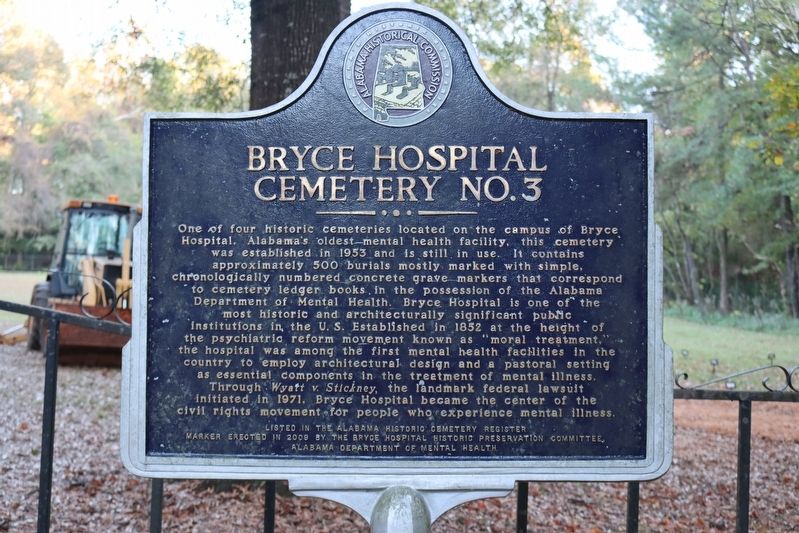 Bryce Hospital Cemetery No.3 Marker image. Click for full size.