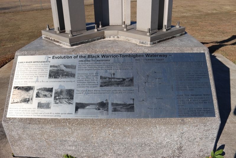 Evolution of the Black Warrior-Tombigbee Waterway Historical Marker