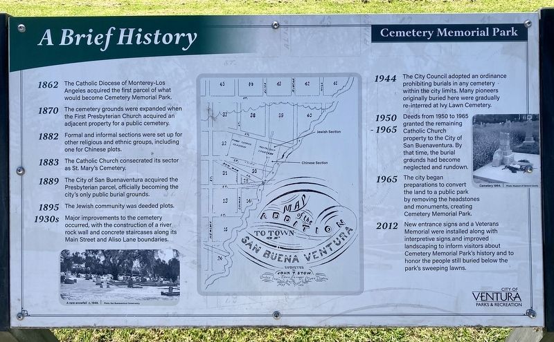 Cemetery Memorial Park Marker image. Click for full size.