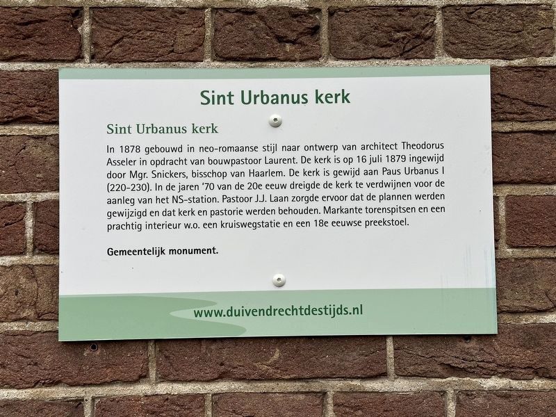 Sint Urbanus kerk / St. Urbanus Church Marker image. Click for full size.