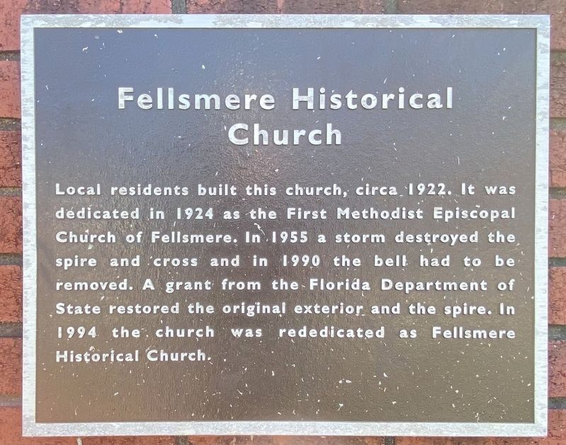 Fellsmere Historical Church Marker image. Click for full size.