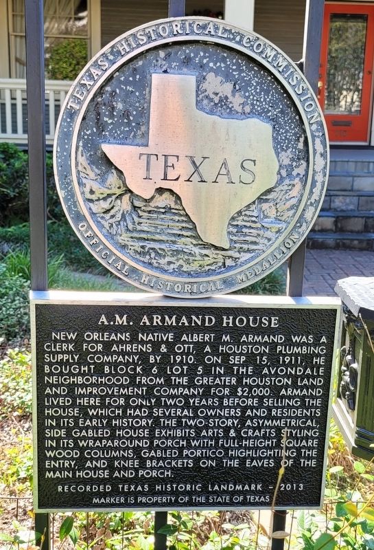 A.M. Armand House Marker image. Click for full size.