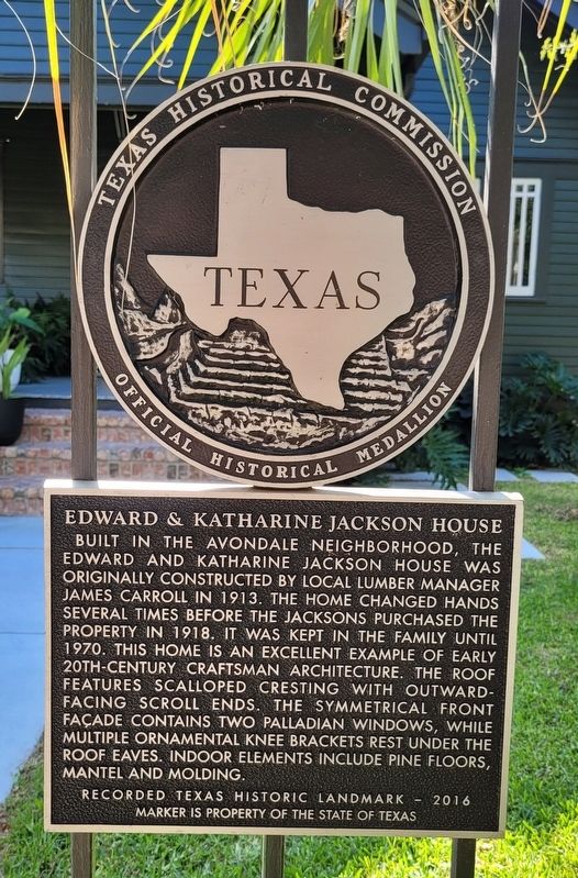 Edward & Katharine Jackson House Marker image. Click for full size.