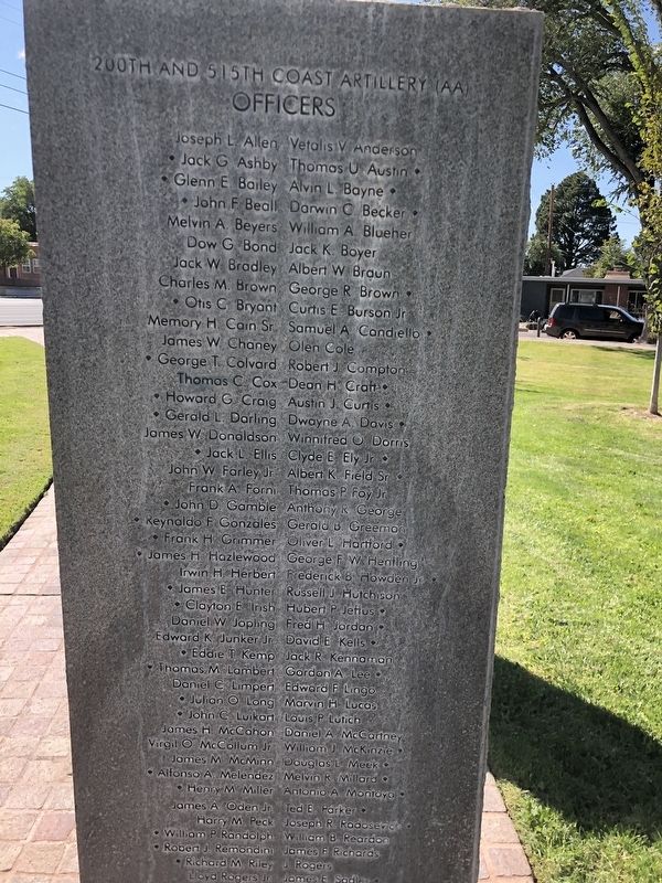 Bataan Memorial (200th & 515th Officers) image. Click for full size.