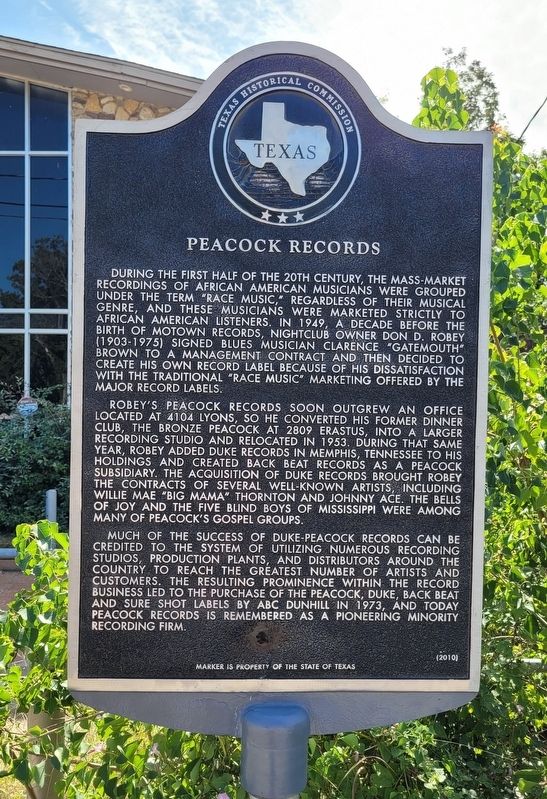 Peacock Records Marker image. Click for full size.