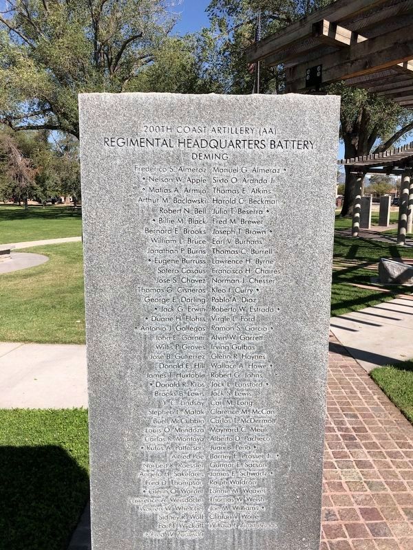 Bataan Memorial (200th Regimental Headquarters Battery, Deming) image. Click for full size.