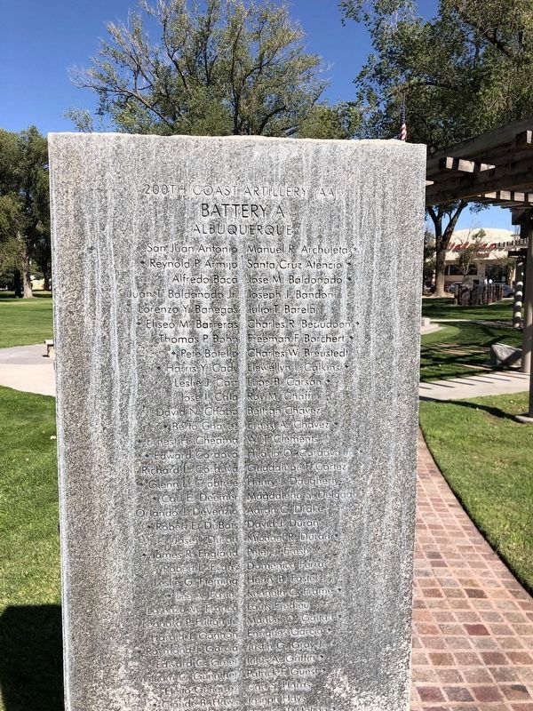 Bataan Memorial (200th, Battery A, Albuquerque) image. Click for full size.