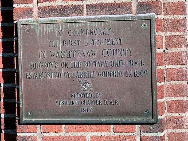 First Settlement in Washtenaw County Marker. Click for full size. First Settlement in Washtenaw County Marker image. Click for full size.