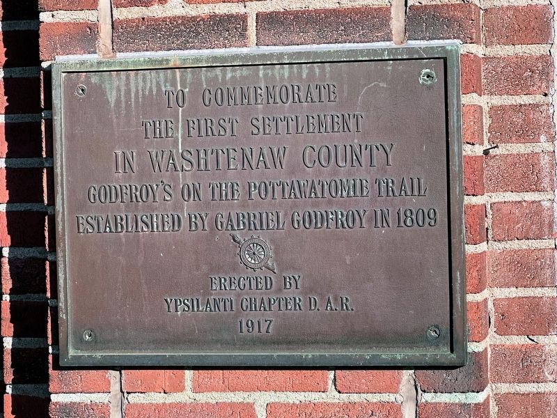 First Settlement in Washtenaw County Marker image. Click for full size.