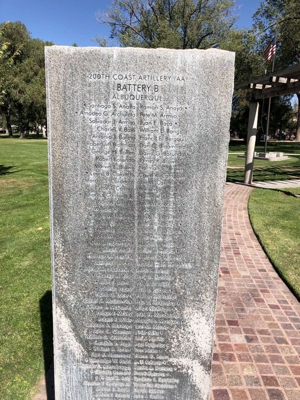 Bataan Memorial (200th, Battery B, Albuquerque) image. Click for full size.