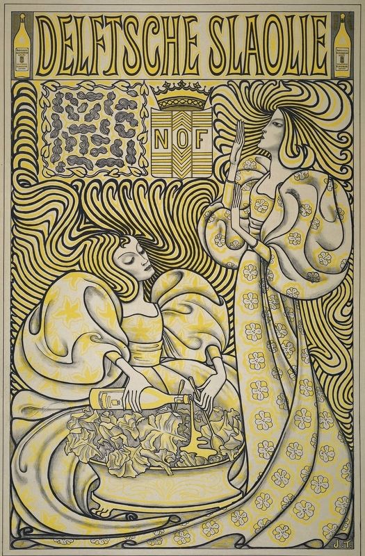 "Delftsche Slaolie" - Delft Salad Oil advertising poster image. Click for full size.