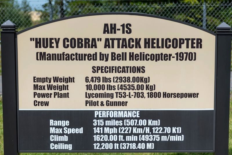AH-1S "Huey Cobra" Attack Helicopter Marker image. Click for full size.