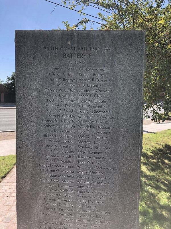 Bataan Memorial (200th Battery E, Clovis) image. Click for full size.