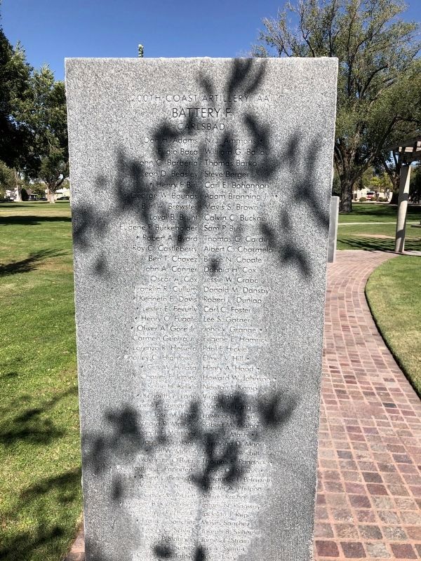 Bataan Memorial (200th Battery F, Carlsbad) image. Click for full size.