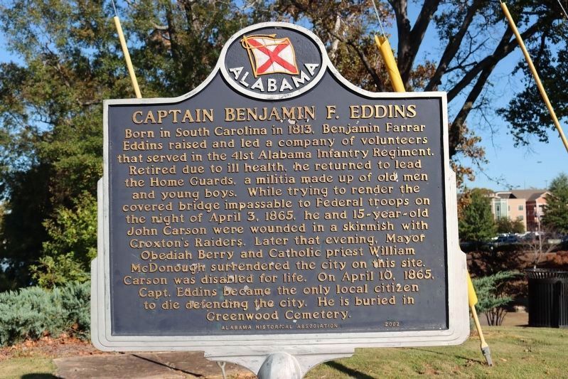 Captain Benjamin F. Eddins Marker - New Location. Click for full size. Captain Benjamin F. Eddins Marker - New Location image. Click for full size.