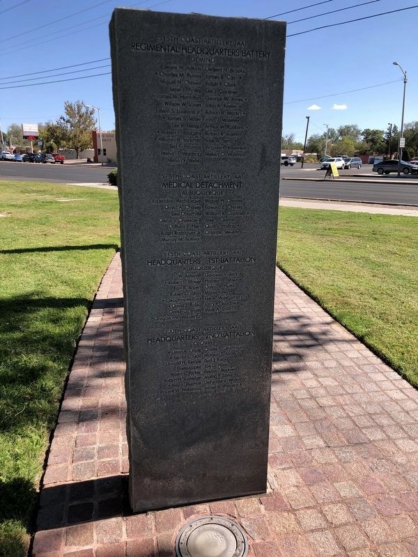 Bataan Memorial (515th HQ, Medical & 1st Battalion, 200th 2nd Battalion) image. Click for full size.
