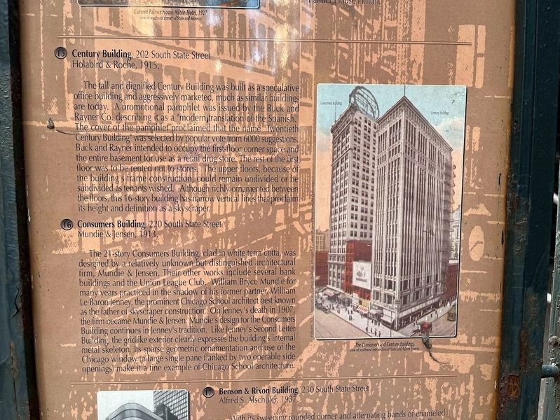 State Street Marker: Century Building and Consumers Building image. Click for full size.