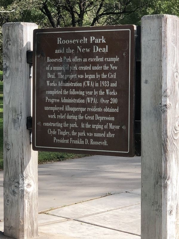 Roosevelt Park and the New Deal Marker image. Click for full size.