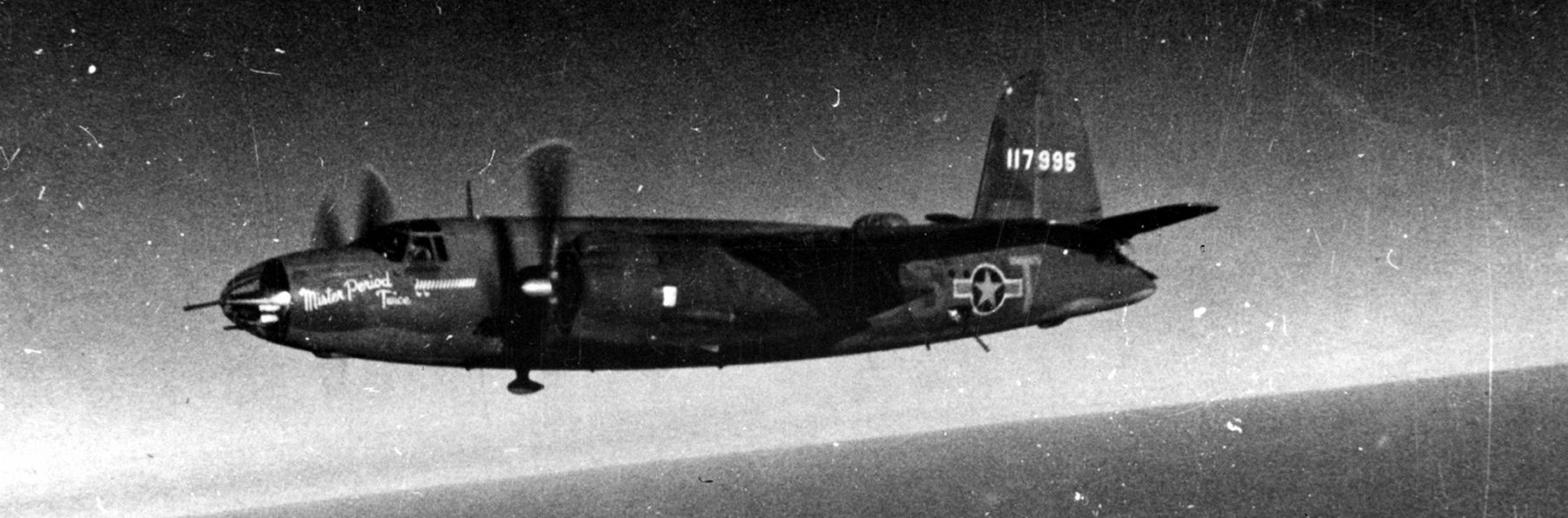 B-26 Marauder ((SS-T, s/n 41-17995) "Mister Period Twice" of the 451st Bomb Squadron, 322nd Bomb Gro image. Click for full size.