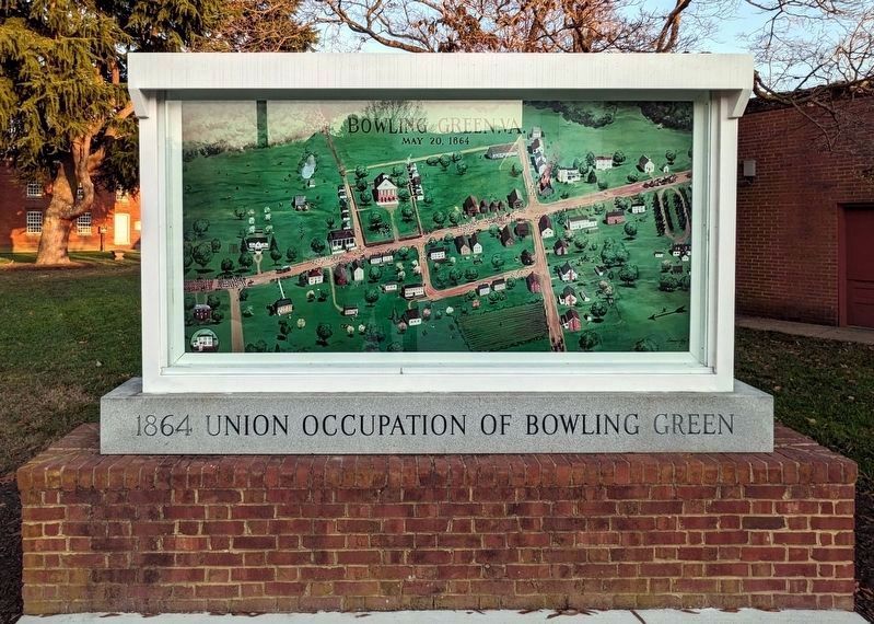 1864 Union Occupation of Bowling Green Marker (restored) image. Click for full size.