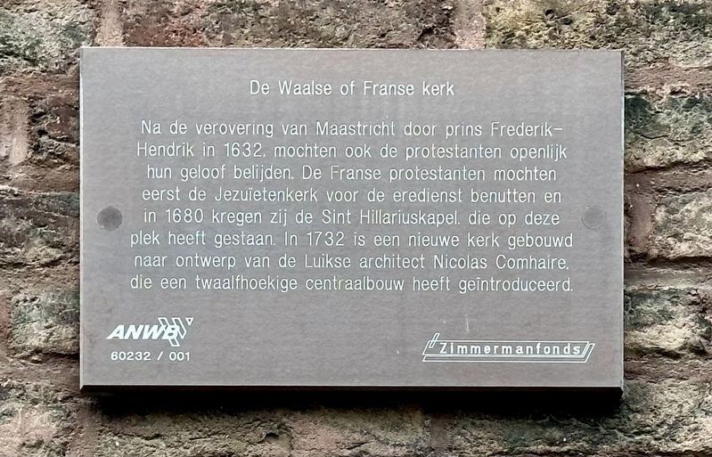De Waalse of Franse kerk / The Walloon or French Church Marker image. Click for full size.