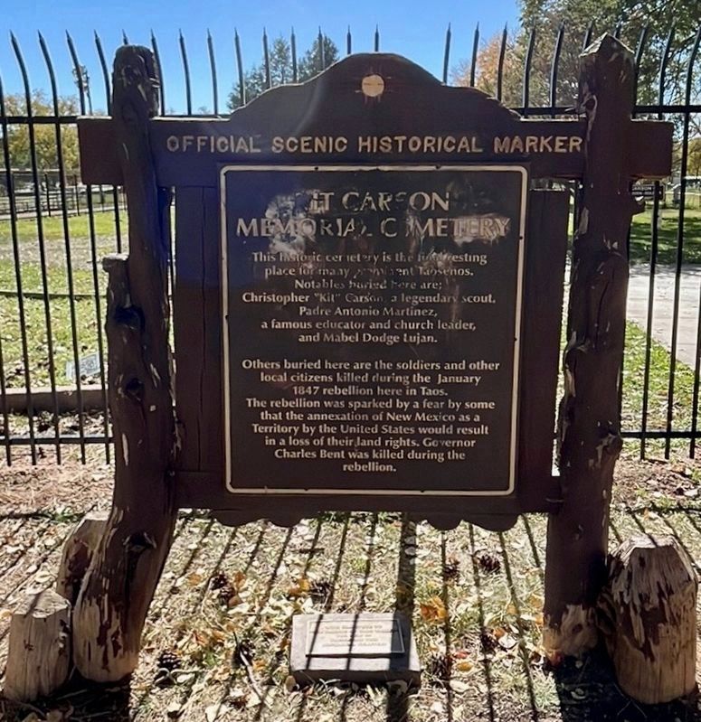 Kit Carson Memorial Cemetery Marker. Click for full size. Kit Carson Memorial Cemetery Marker image. Click for full size.