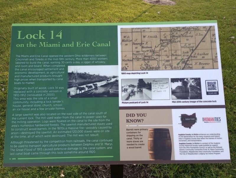 Lock 14 on the Miami and Erie Canal Marker image. Click for full size.