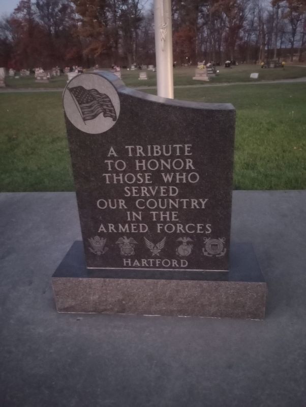 Hartford Cemetery Veterans Memorial Marker image. Click for full size.