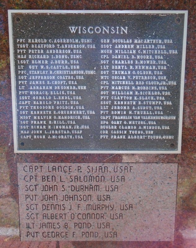 Wisconsin Medal of Honor Recipients Marker image. Click for full size.