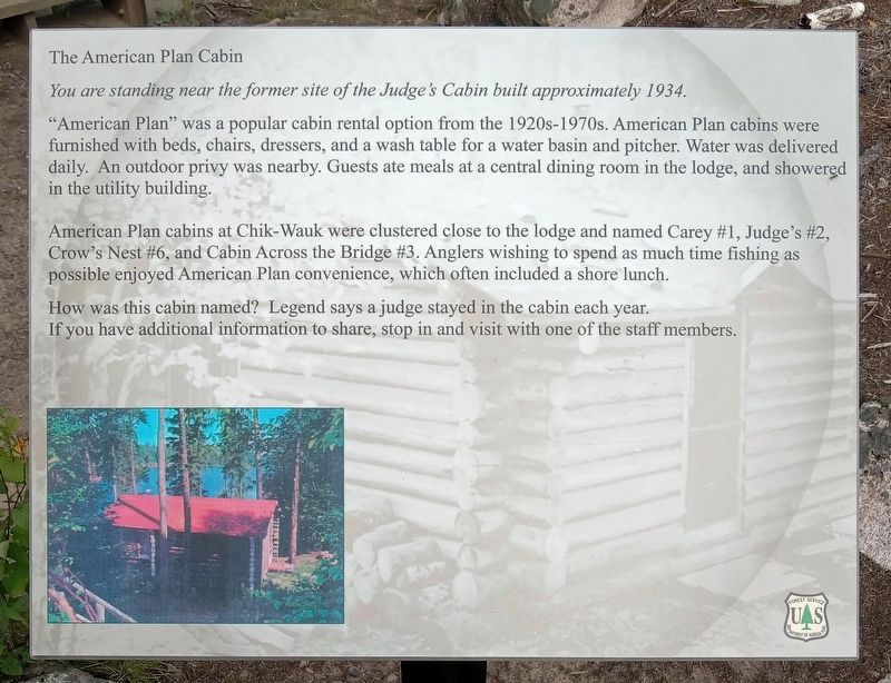 The American Plan Cabin Marker image. Click for full size.