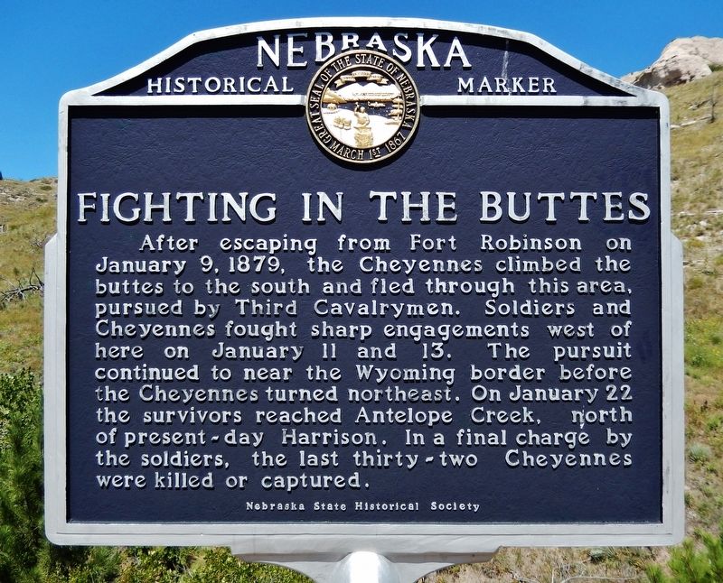Fighting in the Buttes Marker image. Click for full size.