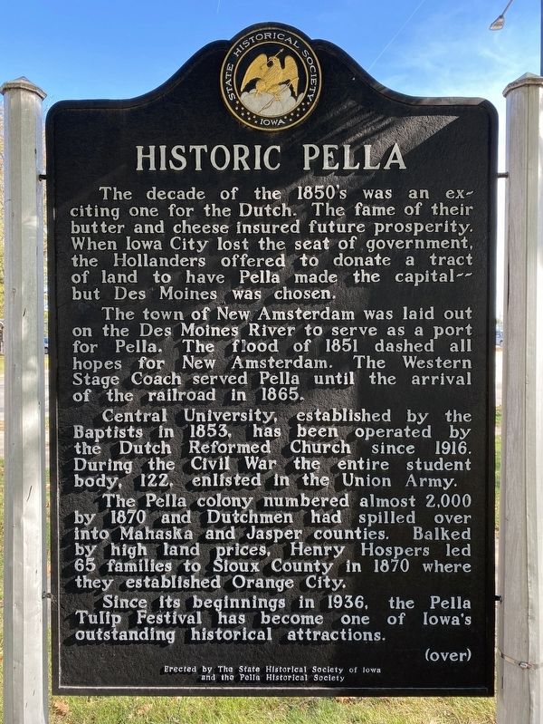 Historic Pella Marker, Side Two image. Click for full size.