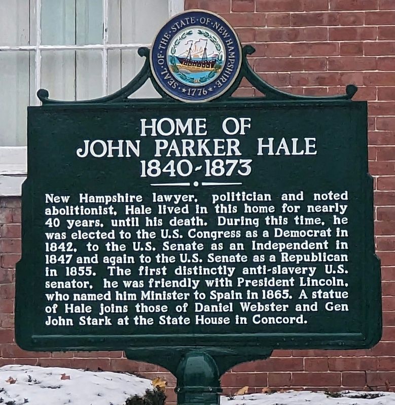Home of John Parker Hale 1840-1873 Marker image. Click for full size.