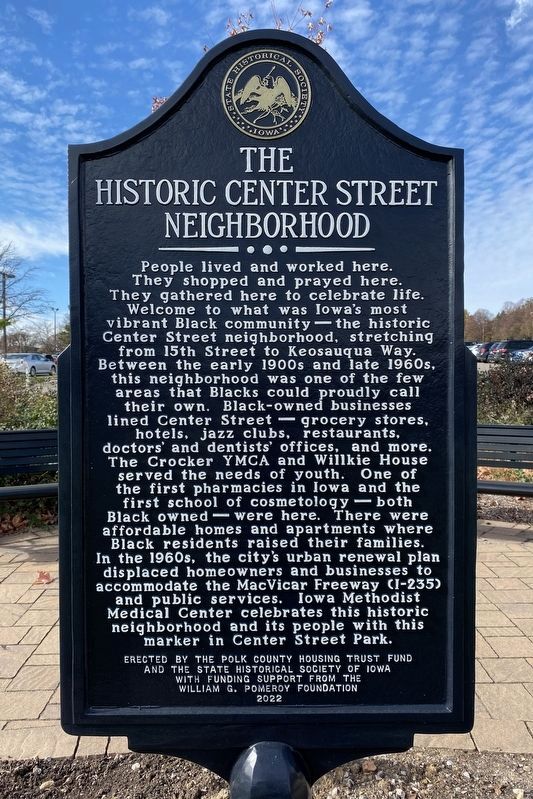 The Historic Center Street Neighborhood Marker image. Click for full size.