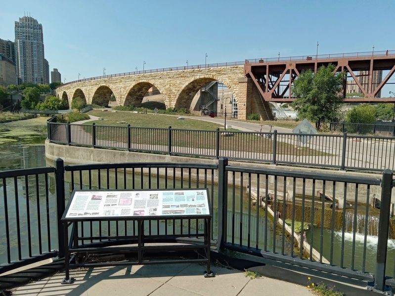 Tailrace Skyline Marker east of the Stone Arch Bridge image. Click for full size.