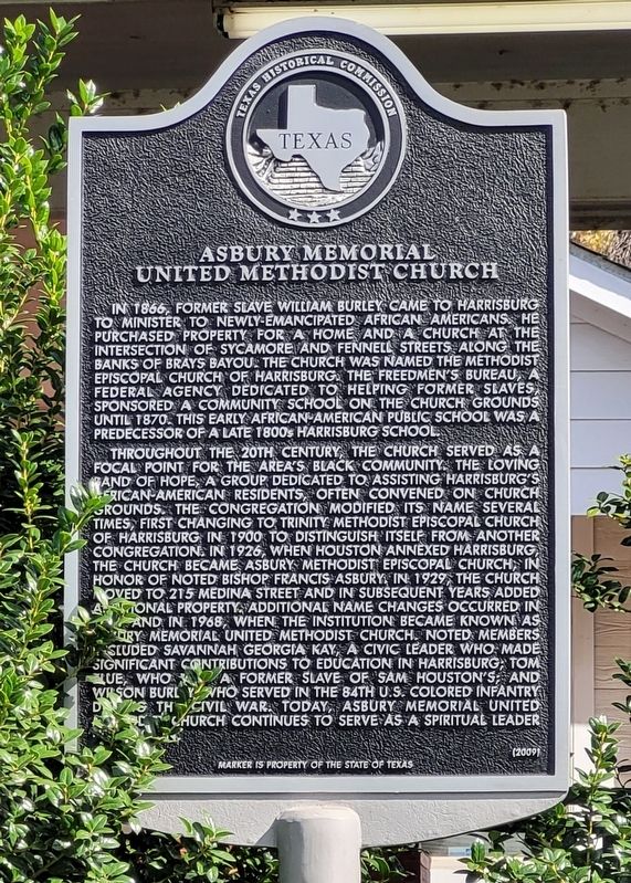 Asbury Memorial United Methodist Church Marker image. Click for full size.