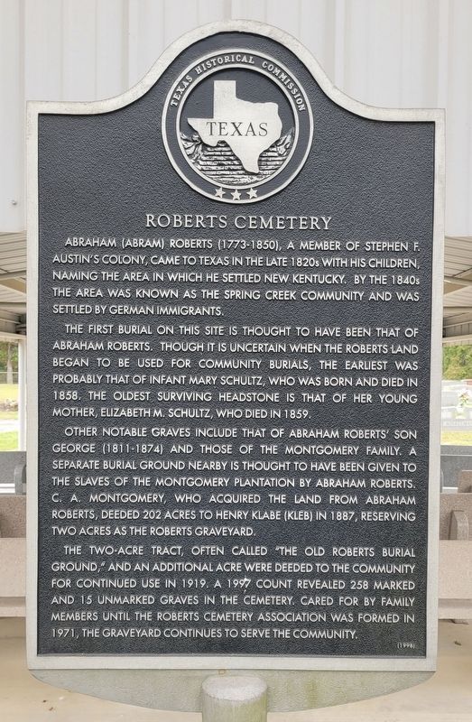Roberts Cemetery Marker image. Click for full size.