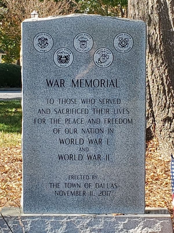 War Memorial Marker. Click for full size. War Memorial Marker image. Click for full size.