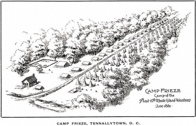 Camp Frieze, 1862. image. Click for full size.