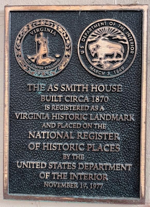 The AS Smith House Marker image. Click for full size.