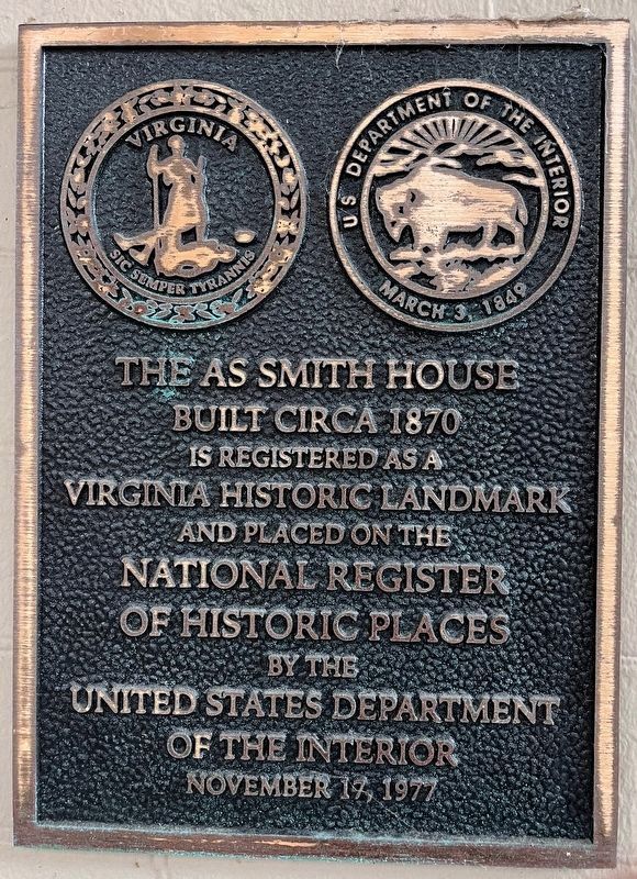 The AS Smith House Marker image. Click for full size.