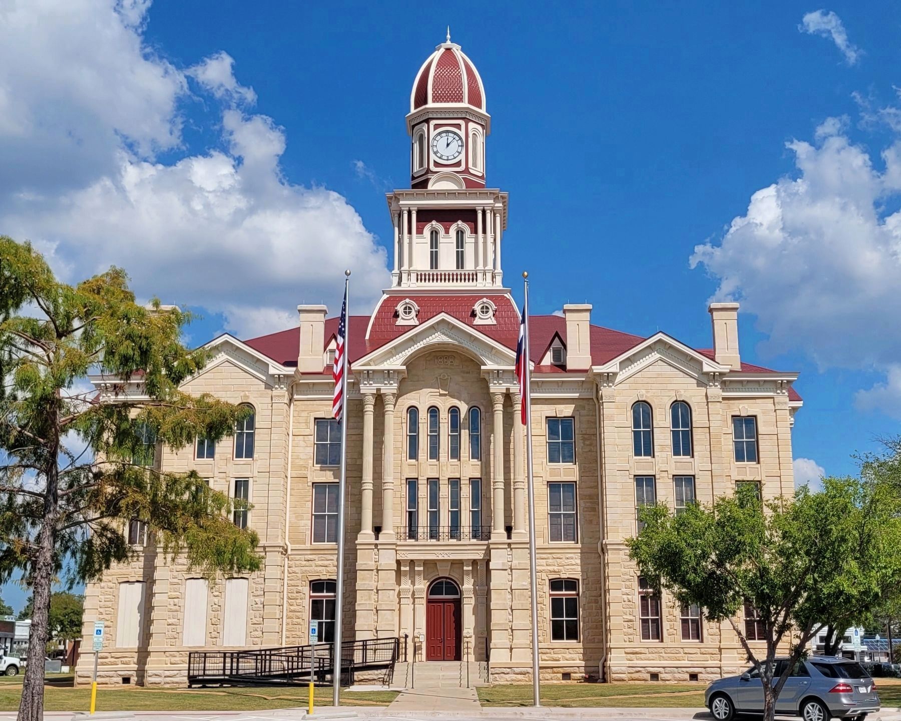 The new 1888 look of the Fannin County Courthouse after 4 year restoration project in 2023 image. Click for full size.