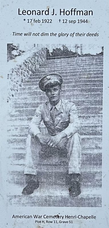 Marker detail: Leonard J. Hoffman image. Click for full size.