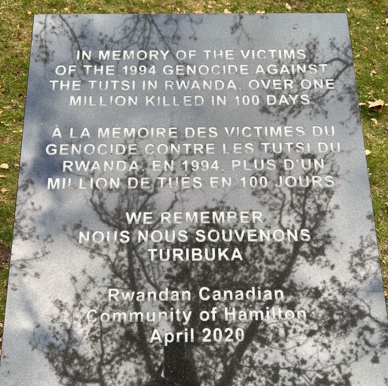 In Memory of the Victims of the 1994 Genocide Against the Tutsi in Rwanda Marker image. Click for full size.